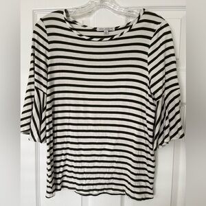 Black and white striped blouse